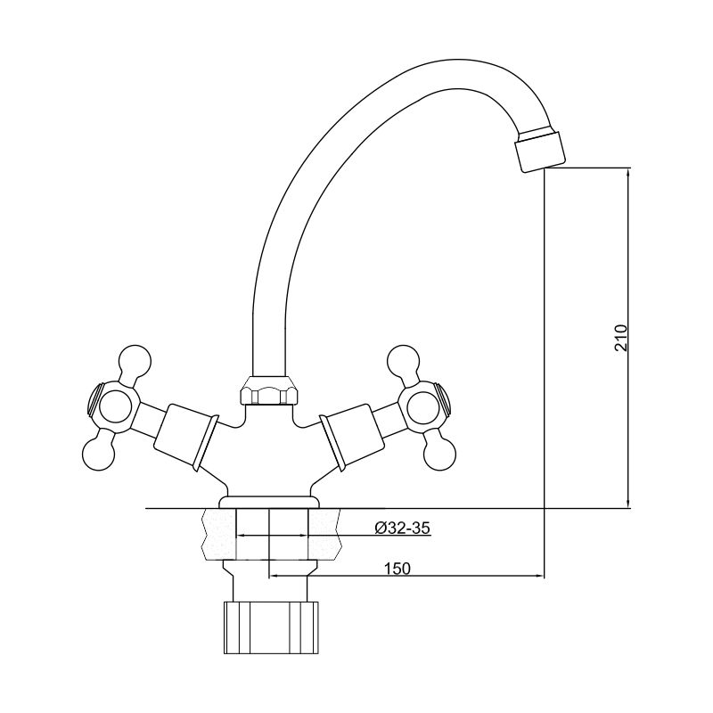 Смеситель для кухни GROSS AQUA Yota 3088039С-B03 керамика