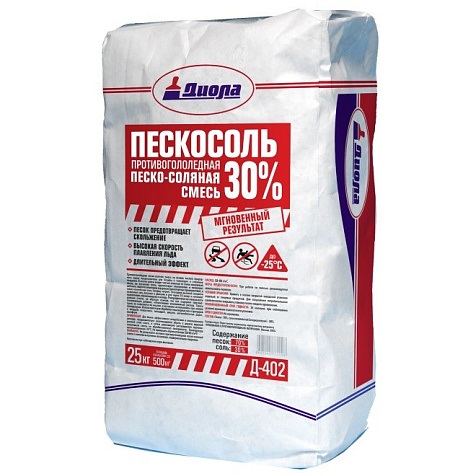 Песко-соляная смесь антигололедная "ПЕСКОСОЛЬ" -25С Д-402 25кг