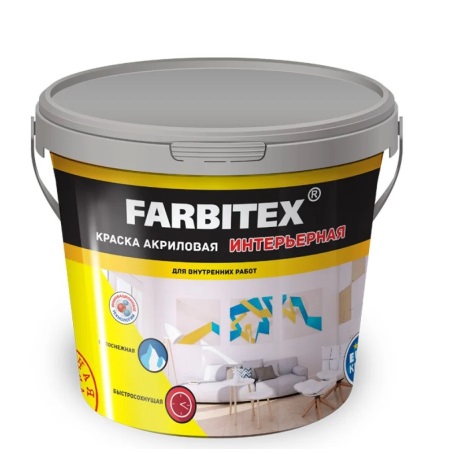 Краска в/д интерьерная 1,1кг FARBITEX