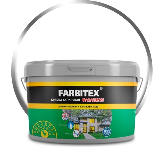 Краска в/д фасадная 3кг FARBITEX