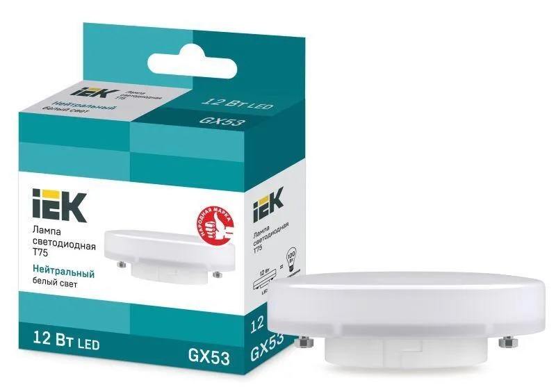 Лампа светодиодная LED GX53 12Вт 4000K 230B T75 IEK