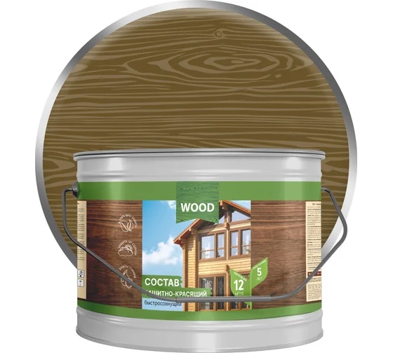 Дерево-защитный состав WOOD быстросохнущий,РЯБИНА 0,75л /FARBIX ПРОФИ