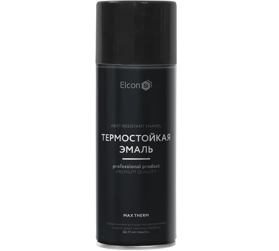 Эмаль термостойкая аэроз черная ЭЛКОН 520мл до 1000С