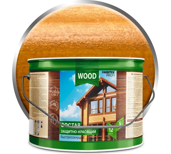 Дерево-защитный состав WOOD быстросохнущий,КАЛУЖНИЦА 2,7л /FARBIX ПРОФИ