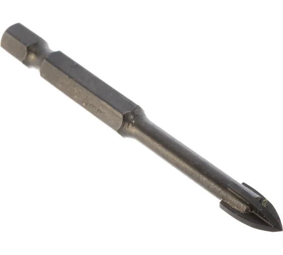 Сверло по стеклу и кафелю STAYER 6мм, 4х кромка, HEX 1/4, 2985-06