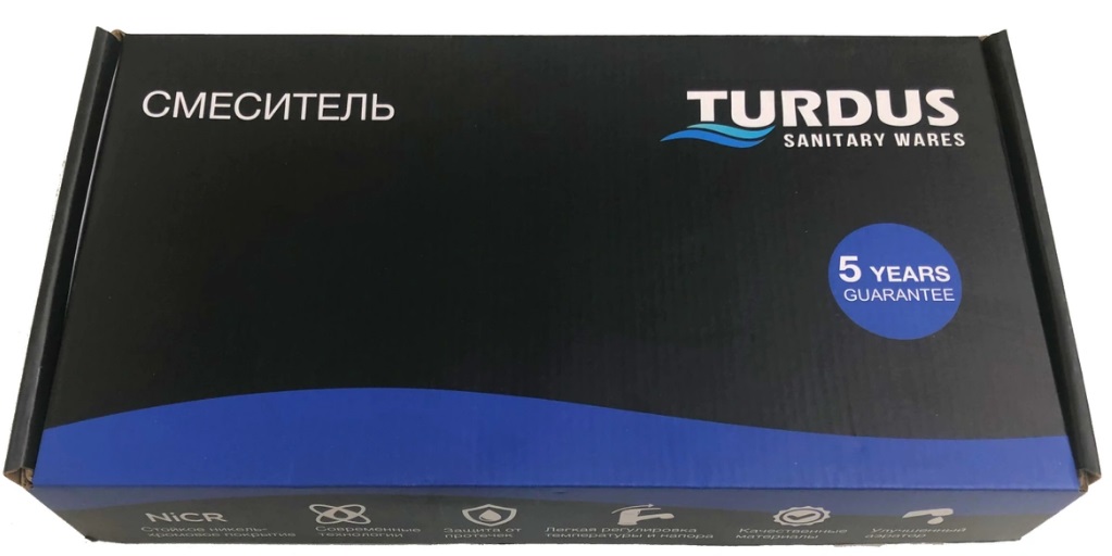 Смеситель для кухни черный однозахватный гибкий гусак Turdus 17К