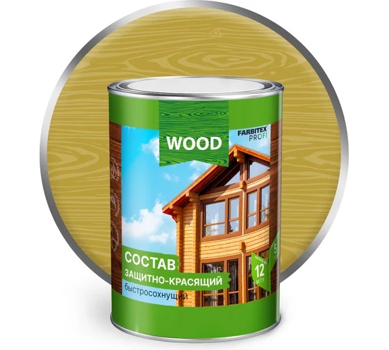 Дерево-защитный состав WOOD быстросохнущий ОРЕГОН 0,75Л FARBIX ПРОФИ