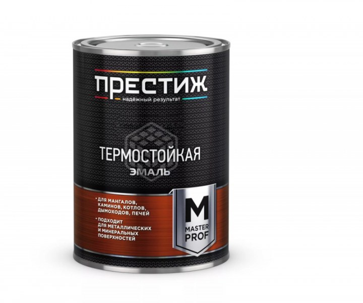 Эмаль термостойкая серебристая 0,4 кг Престиж до 700С