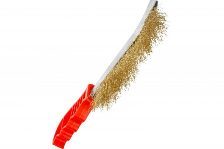 Щетка латунир. проволочная,пластик.ручка 0.3мм 240мм
