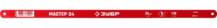Полотно по металлу ЗУБР 24 TPI, универсальный рез, 300 мм, высокоуглеродистая сталь, 1 шт, ко