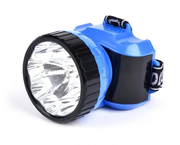Фонарь налобный SmartBuy SBF-25-В (акк. 4V 0.5Ah) 1 св/д 1W+8св/д синий/пласт 2 режима з/у 220W