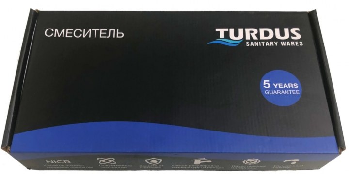 Смеситель для кухни черный однозахватный гибкий гусак Turdus 17К