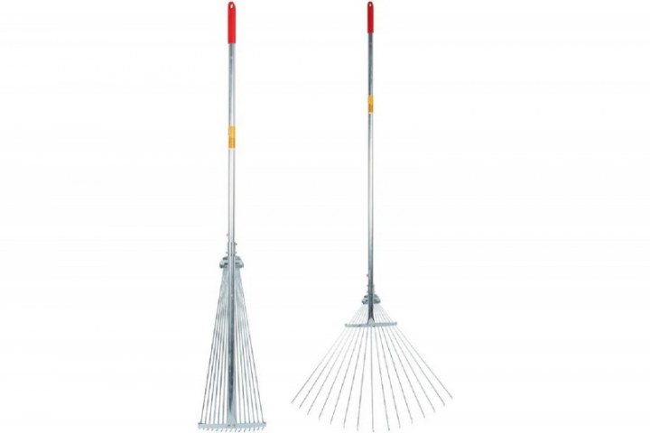 Грабли веерные с черенком раздвижные PARK HG1191 прутковые 15зуб